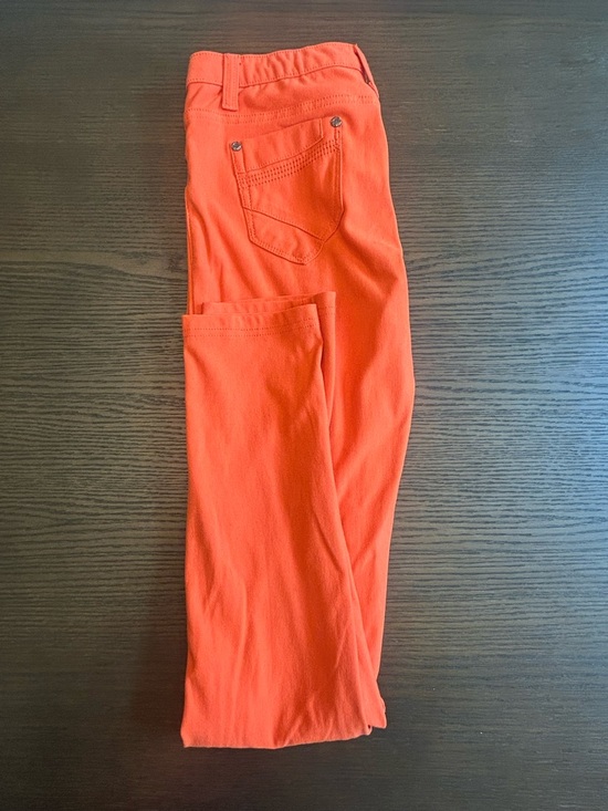 Bright Orange Stretch Skinny Pants Dinamit Golden Jeans 25 Italian - Picture 7 of 10